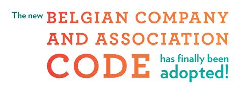 belgian code on companies and associations
